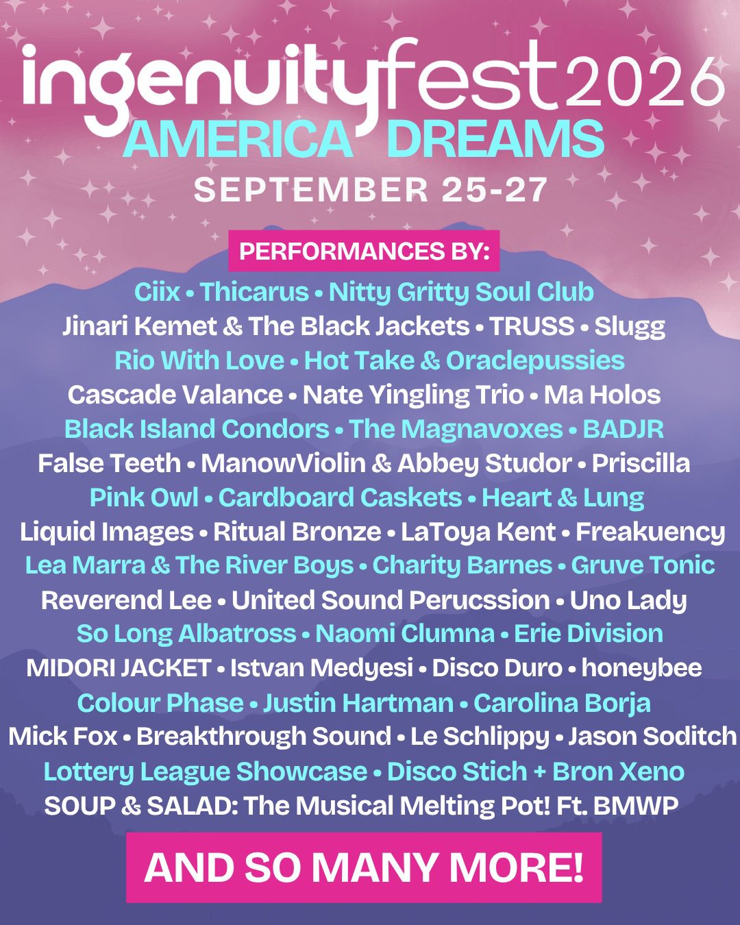 IngenuityFest 2026 Musical Lineup