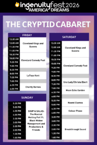 Cryptid Cabaret Stage Schedule IngenuityFest 2026