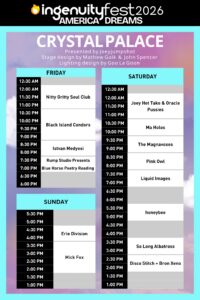 Crystal Palace Stage Schedule