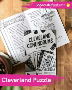 Cleverland Puzzle - IngenuityFest Vendor 2026 - Cleveland Conundrums puzzle book.