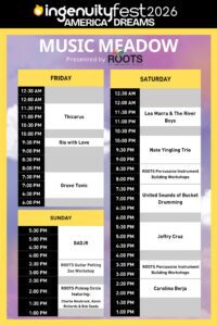 The Music Meadows Stage Schedule