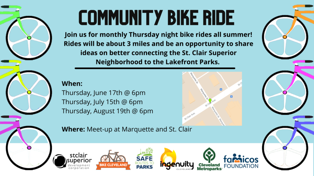 Meet at monthly Neighbor Nights to catch a community bike ride educating and energizing around the Safe Routes to Parks initiative!