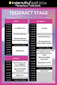 Tesseract Stage Schedule IngenuityFest 2026