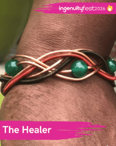 The Healer - IngenuityFest Vendor - Handmade copper and jeweled bracelet.