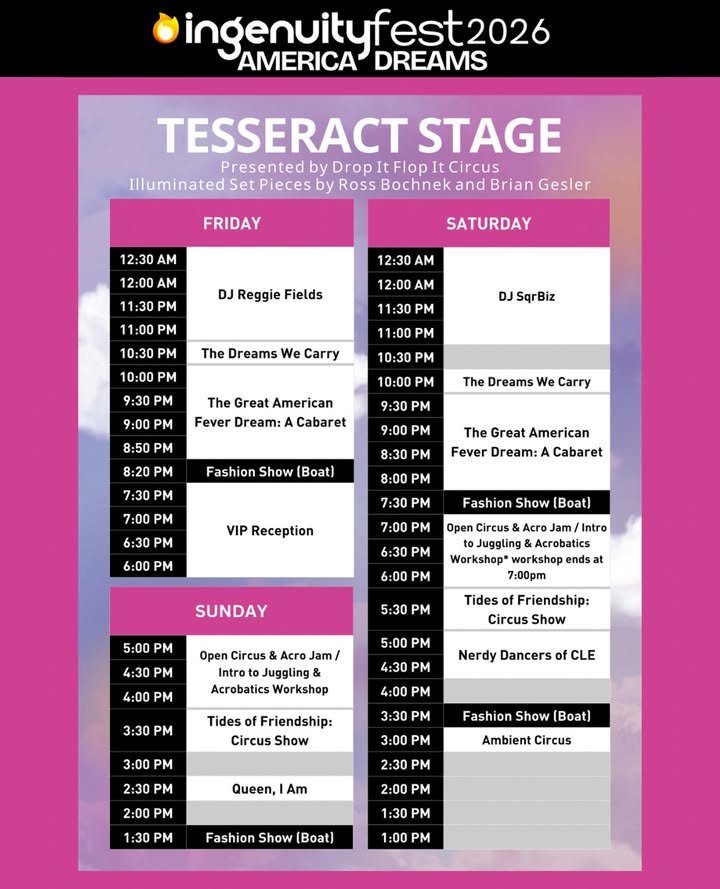Your IngenuityFest 2026 stage schedules are finally here! Who are you excited to see? 👀…